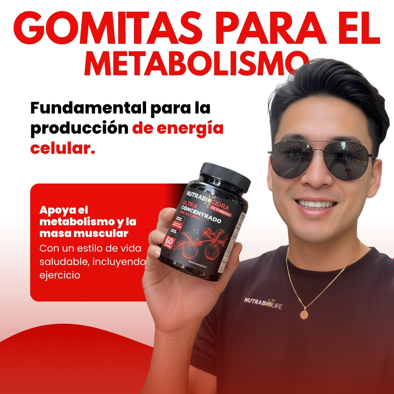 NutraBio Vinagre de Manzana Gummies – Apoya la Digestión, Detox y Energía Natural (60 Gummies)