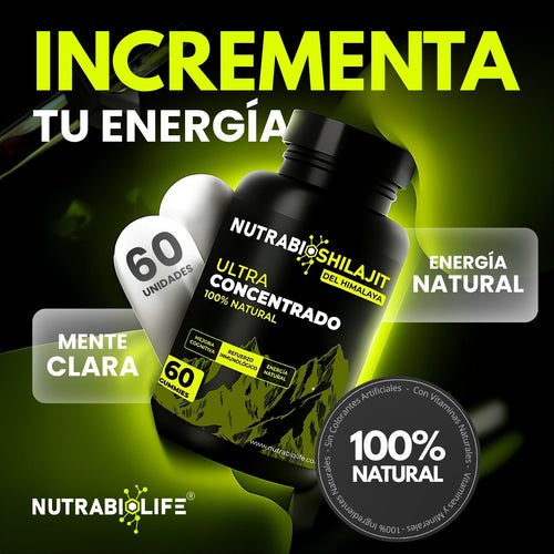 NutraBio Shilajit Gummies – Energía Natural, Vitalidad y Rendimiento Físico (60 Gummies)