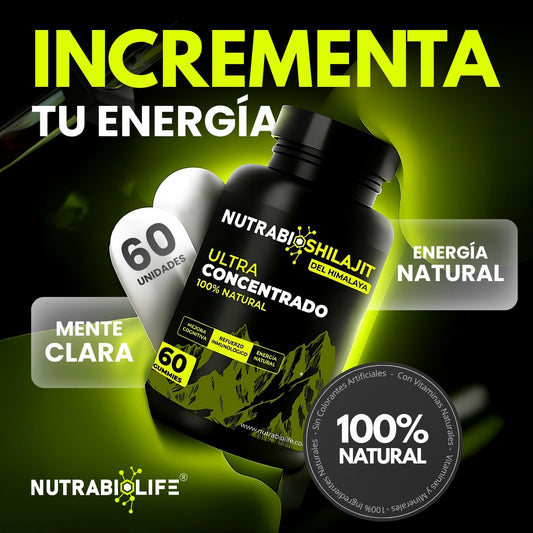 NutraBio Shilajit Gummies – Energía Natural, Vitalidad y Rendimiento Físico (60 Gummies)