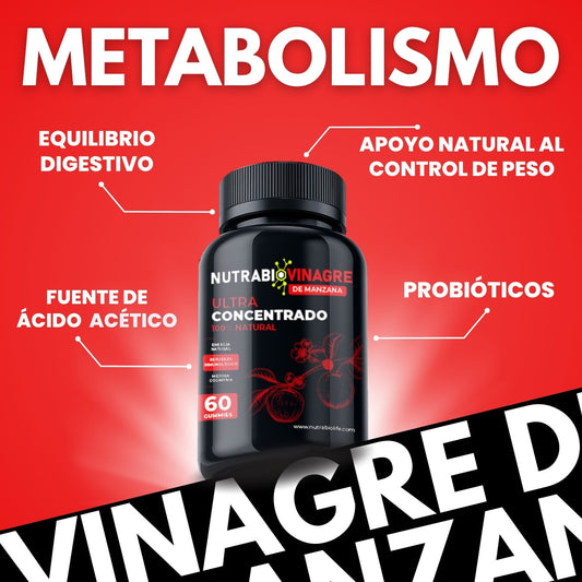 NutraBio Vinagre de Manzana Gummies – Apoya la Digestión, Detox y Energía Natural (60 Gummies)