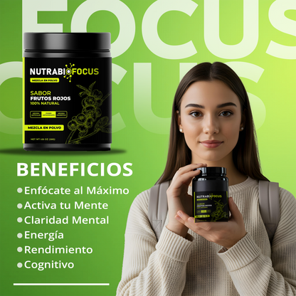 NutraBio Focus: Potencia tu concentración y rinde al máximo