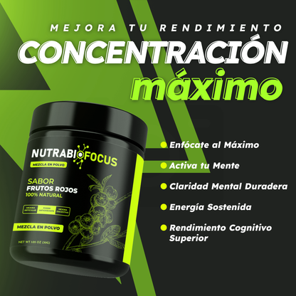 NutraBio Focus: Potencia tu concentración y rinde al máximo